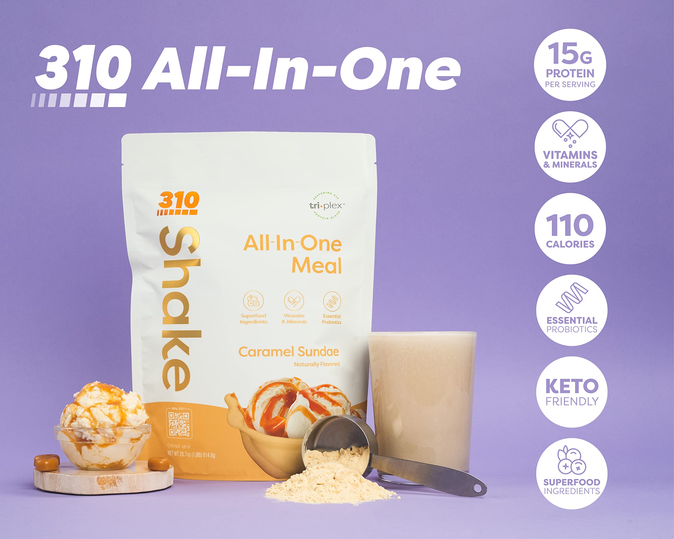 310 Nutrition vegan protein blend, plant-based fuel for active days.