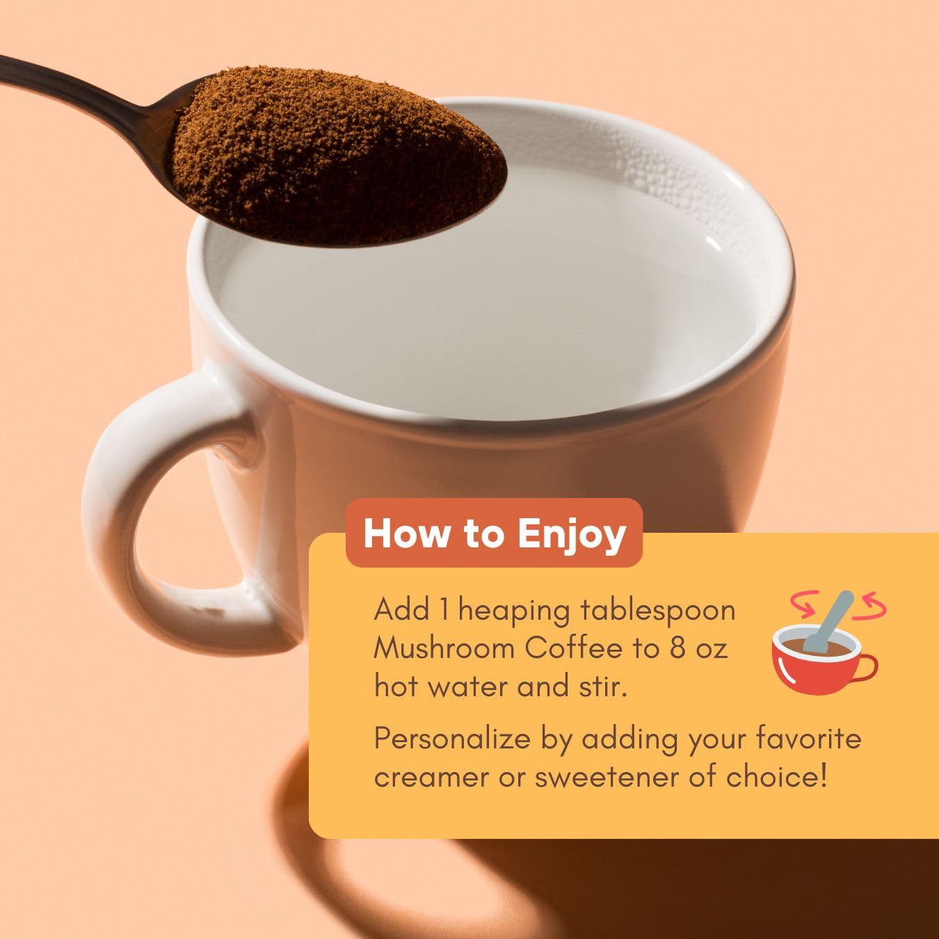 360 Nutrition Instant Mushroom Coffee ingredients scene featuring mushrooms and coffee for a balanced start