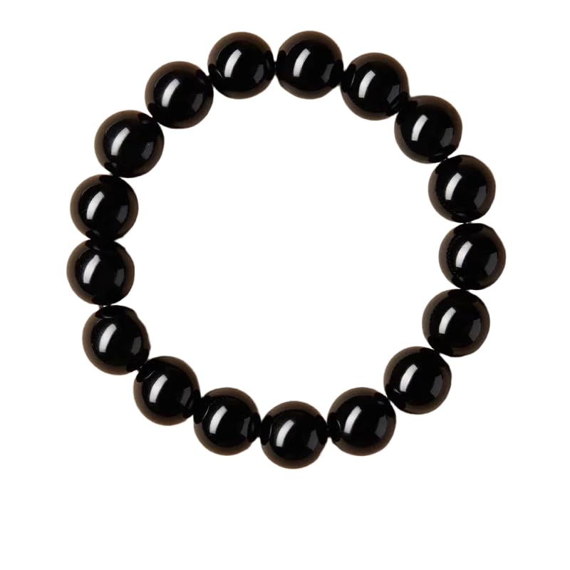 38 magnetic therapy hematite bracelet closeup emphasizing 10mm beads for everyday comfort.