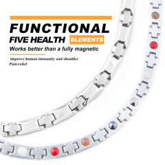 38 Titanium Cross Necklace closeup titanium finish emphasizes hypoallergenic material