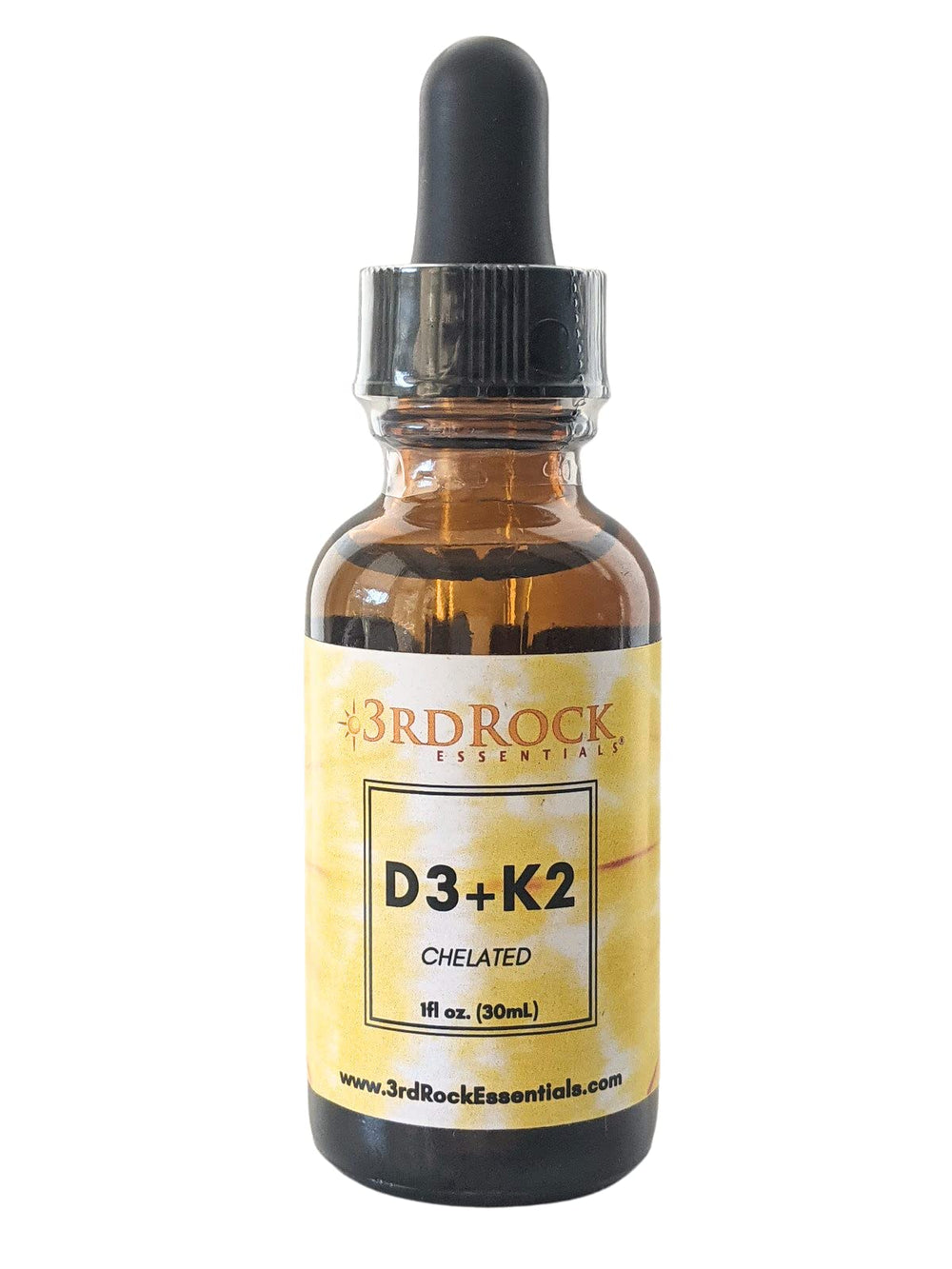3rd Rock Essentials d3 k2 drops bottle for everyday bone support and calcium absorption.