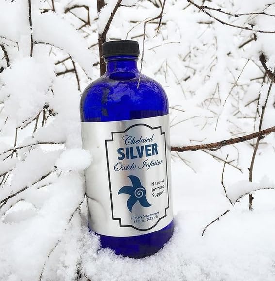 3rd Rock Essentials Silver Infusion liquid being poured for easy dosing