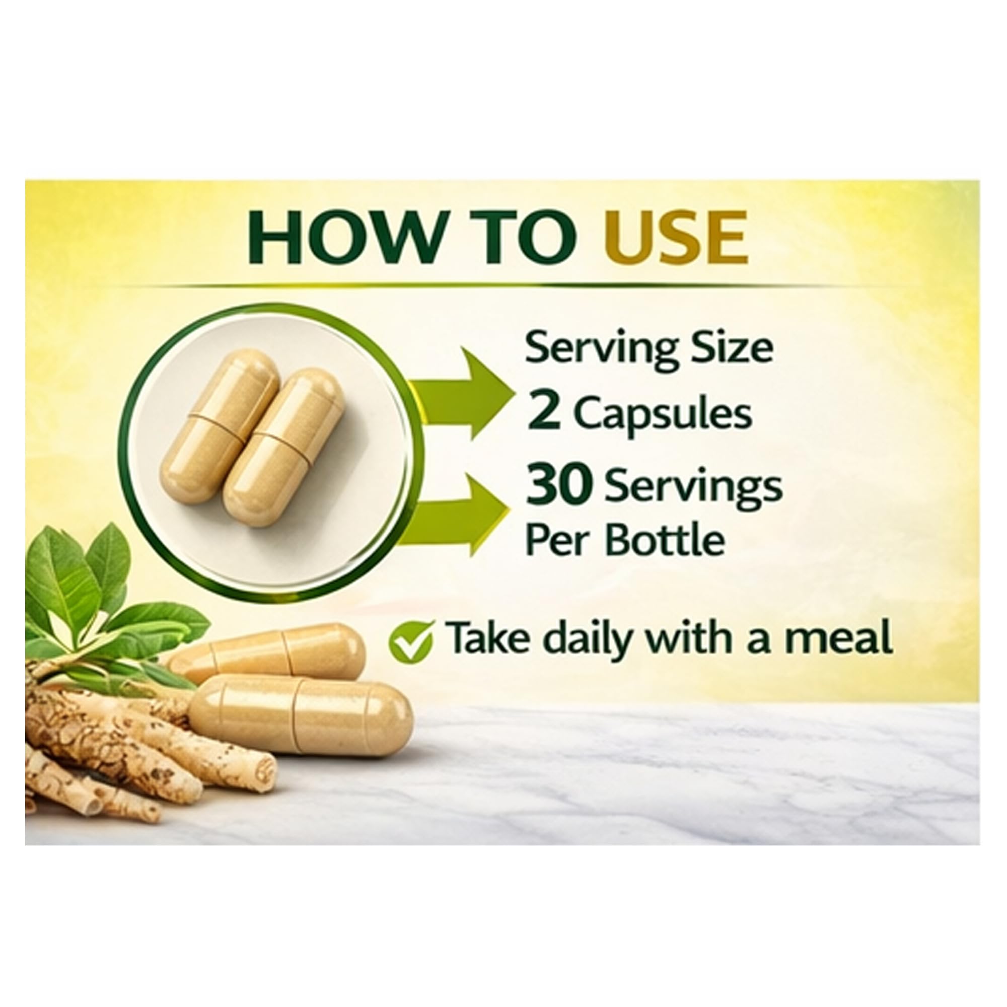 4 Top Care Ashwagandha capsules being poured for daily routine