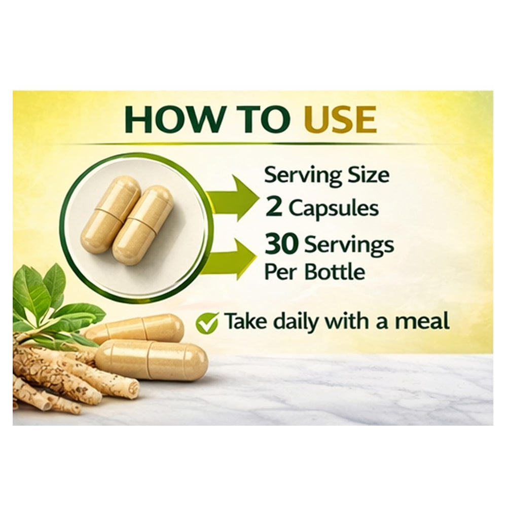 4 Top Care Ashwagandha capsules being poured for daily routine