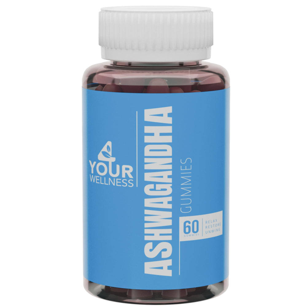 4 Your Wellness Ashwagandha Gummies bottle label for easy daily wellness
