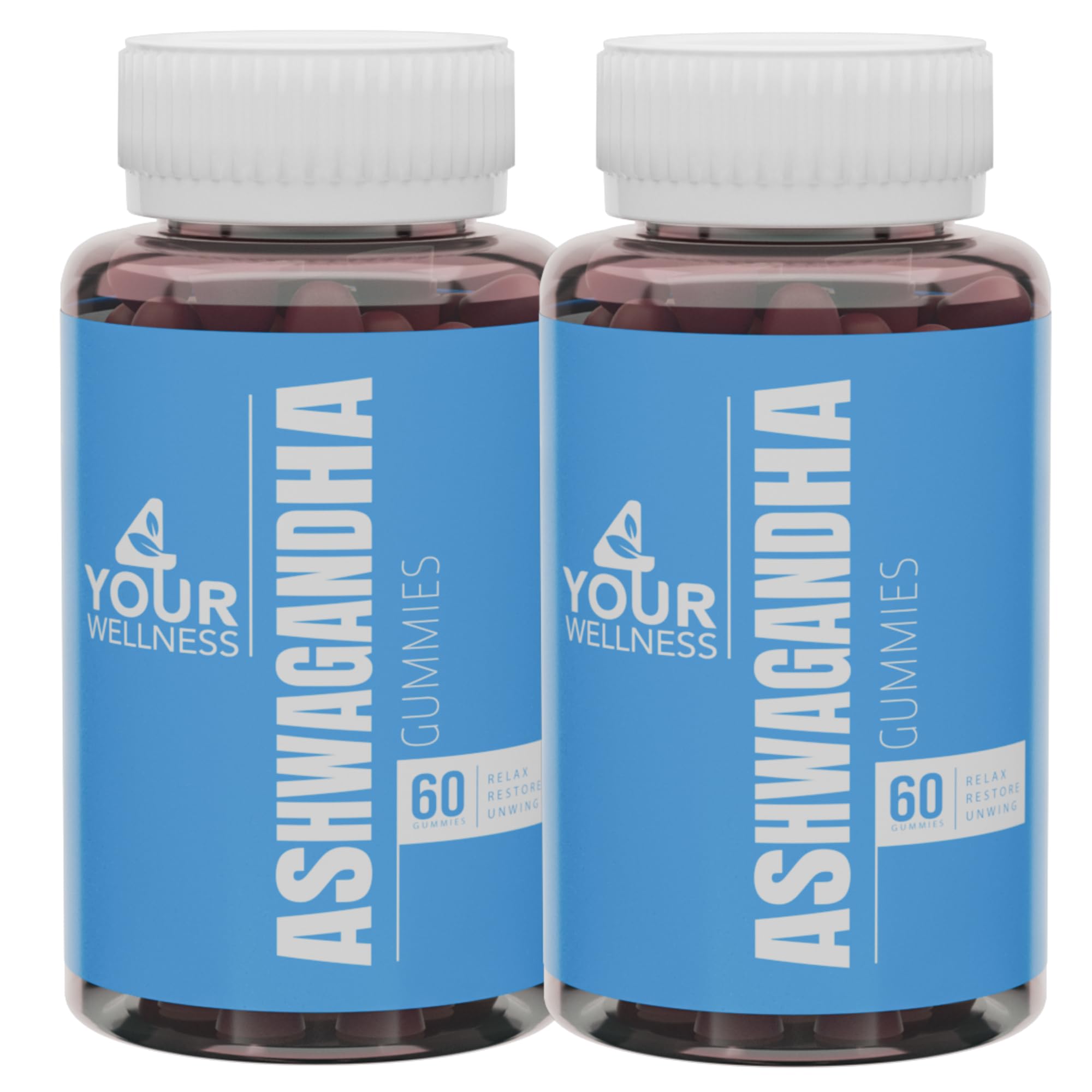 4 Your Wellness Ashwagandha Gummies bottle with mixed berry flavor and KSM-66