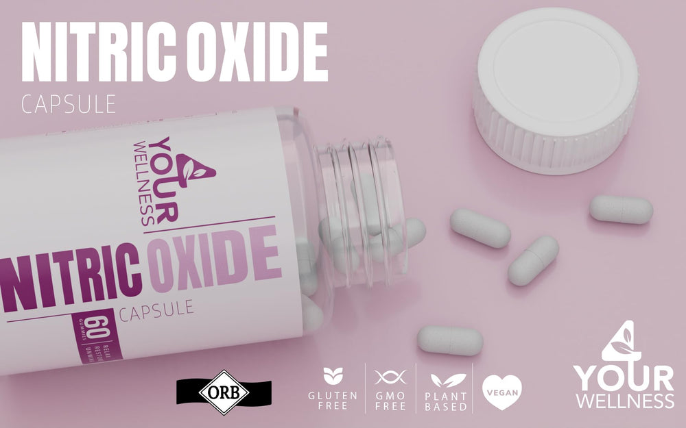 4 Your Wellness Nitric Oxide bottle top showing a sealed cap for freshness.