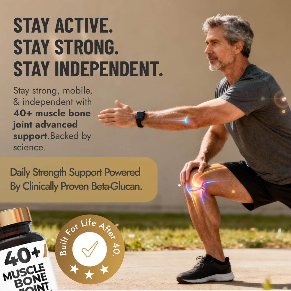 Person preparing 40+ Muscle Bone Joint Advanced Support while exercising