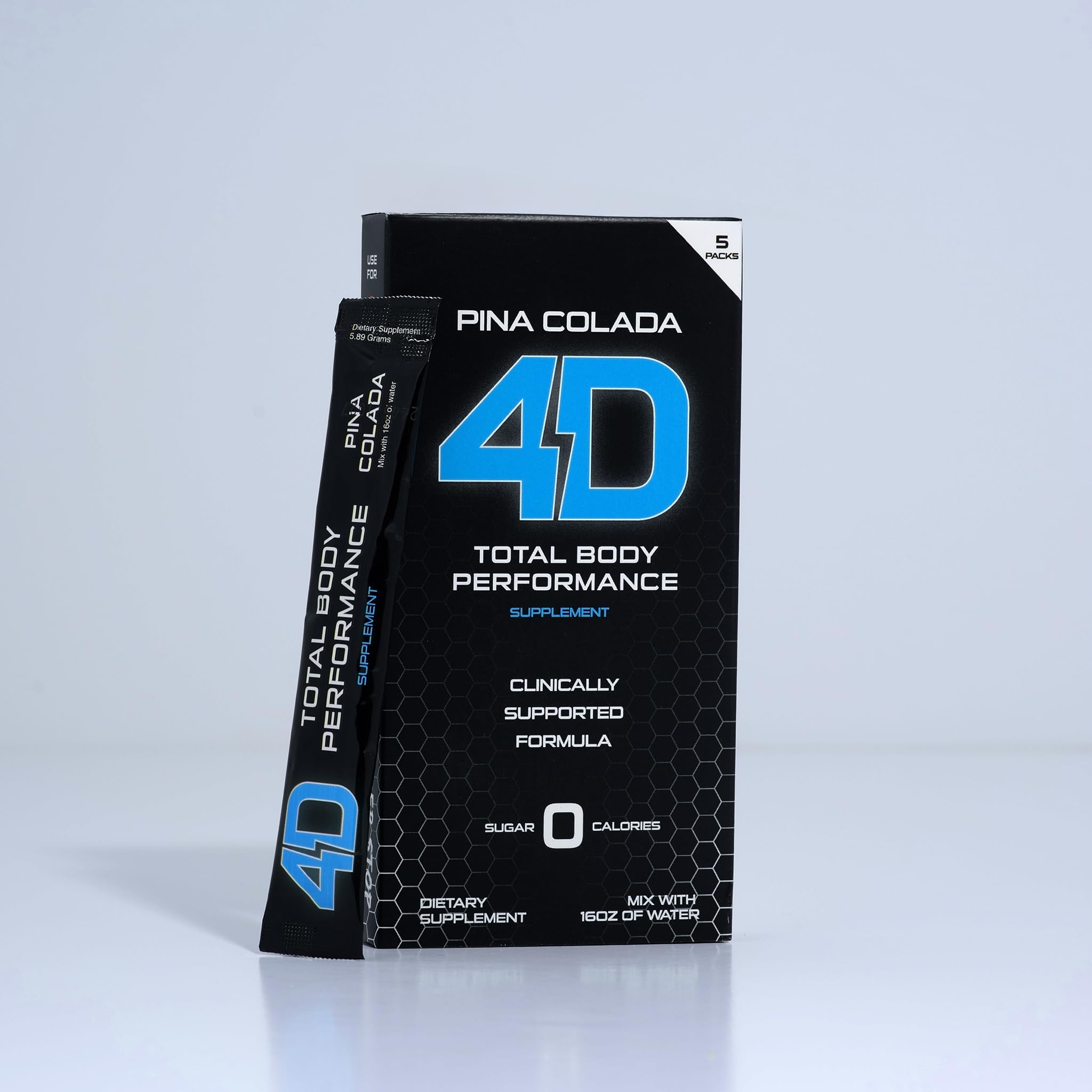 4D Clean Energy Pina Colada pack on display for easy daily energy.