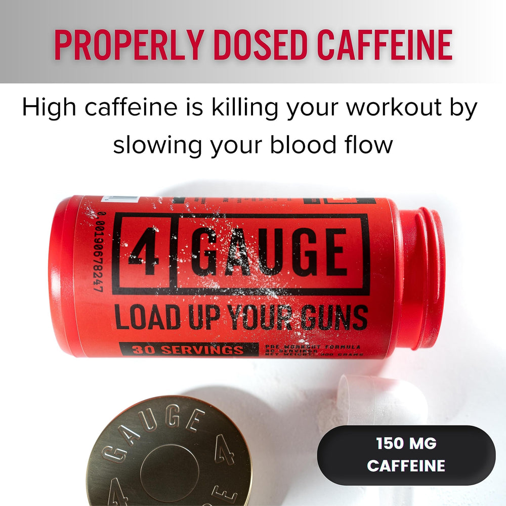 4 Gauge Natural Preworkout label closeup highlights quality ingredients.