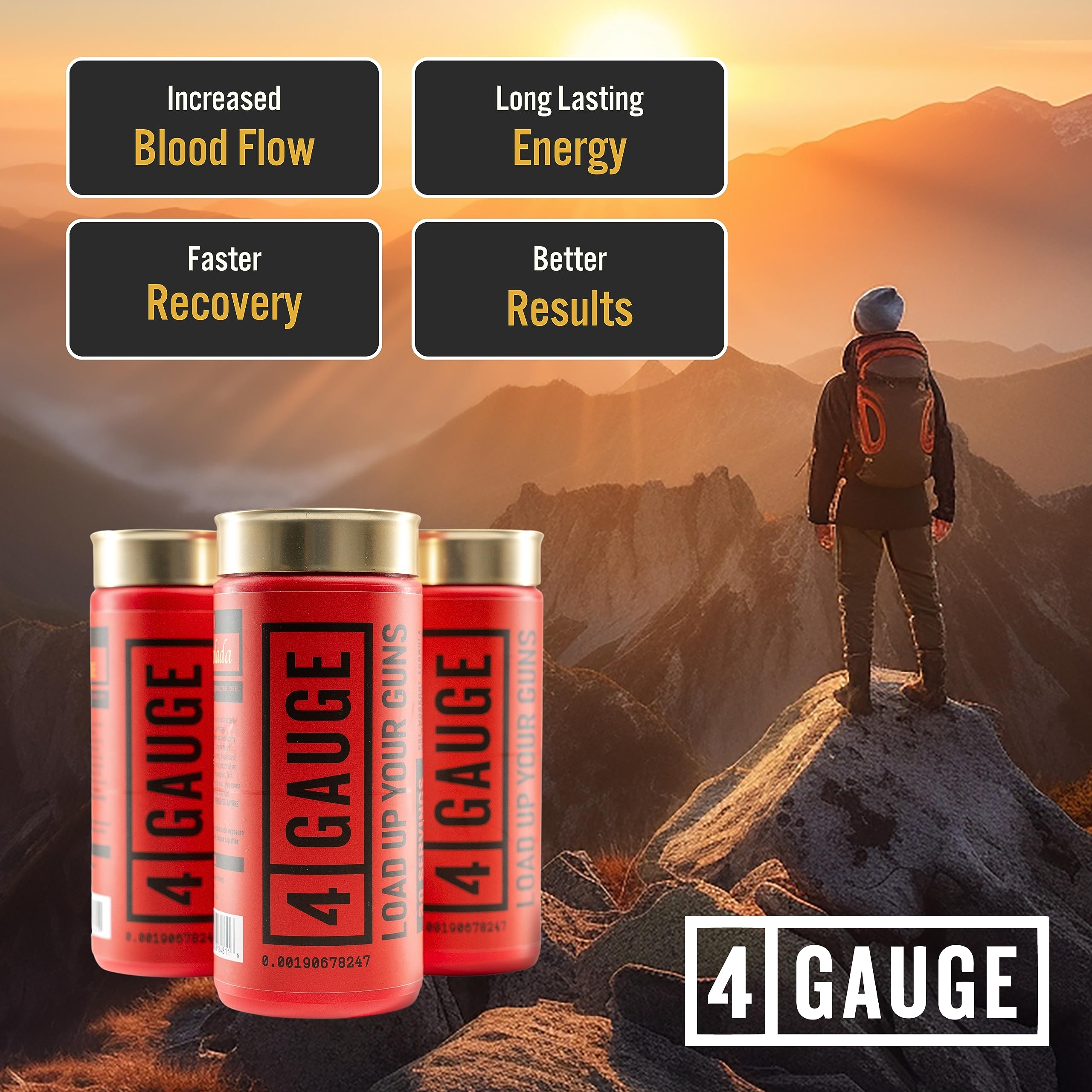 4 Gauge Natural Preworkout scoop shows easy, precise dosing for workouts.