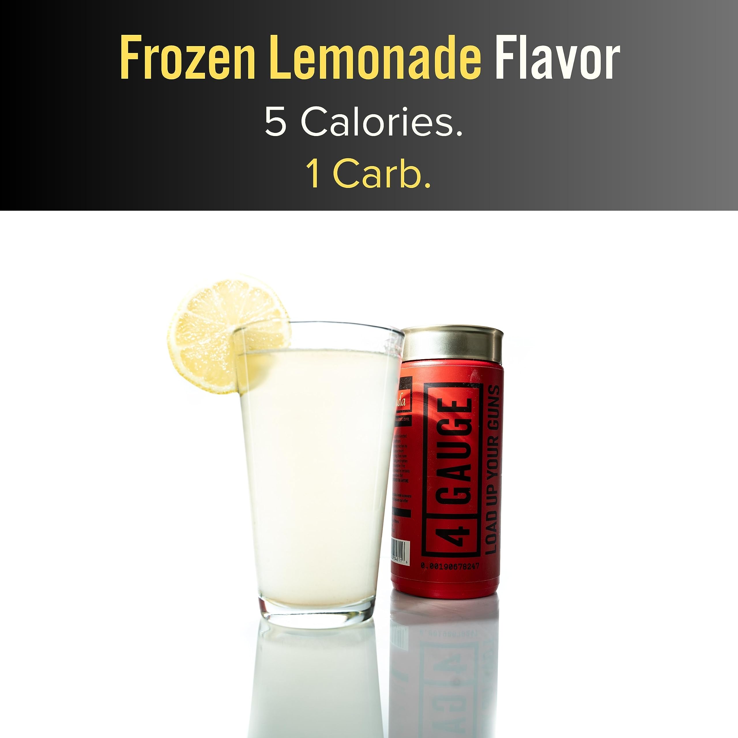 4 Gauge Natural Preworkout serving glass highlights refreshing flavor during training.