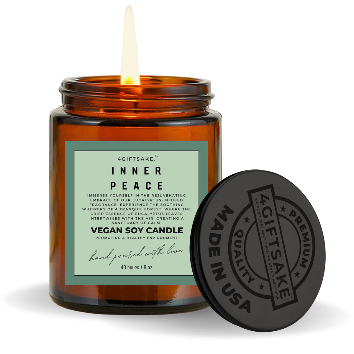 4GiftSake eucalyptus candle 8oz for a calming room aroma