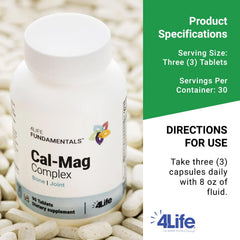 4Life Cal-Mag Complex label-closeup with ingredient details for informed choices