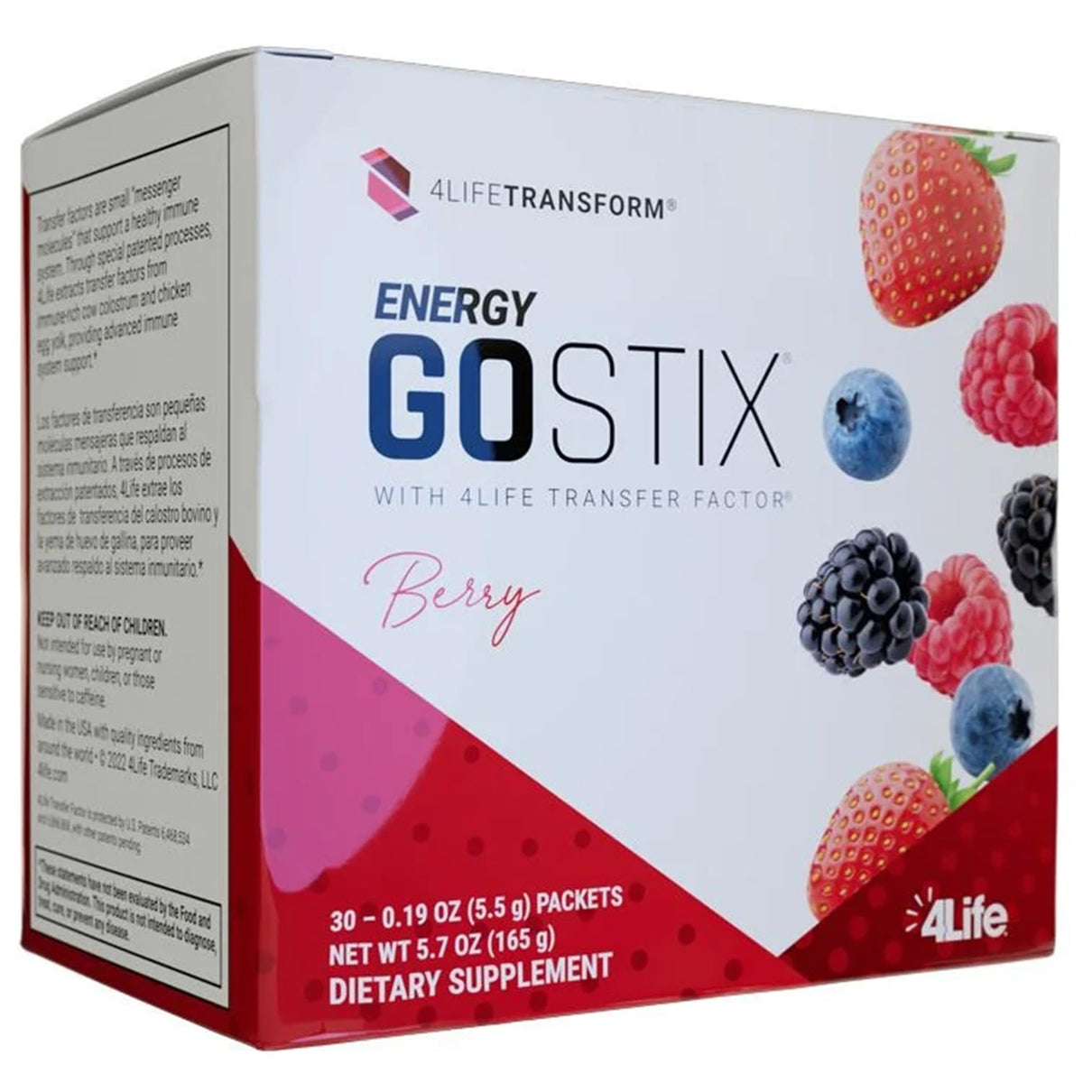 4Life Energy Go Stix berry flavor package front showing convenient daily energy
