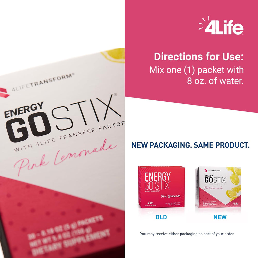 Dissolving stick of 4Life Energy Go Stix mixing quickly in water