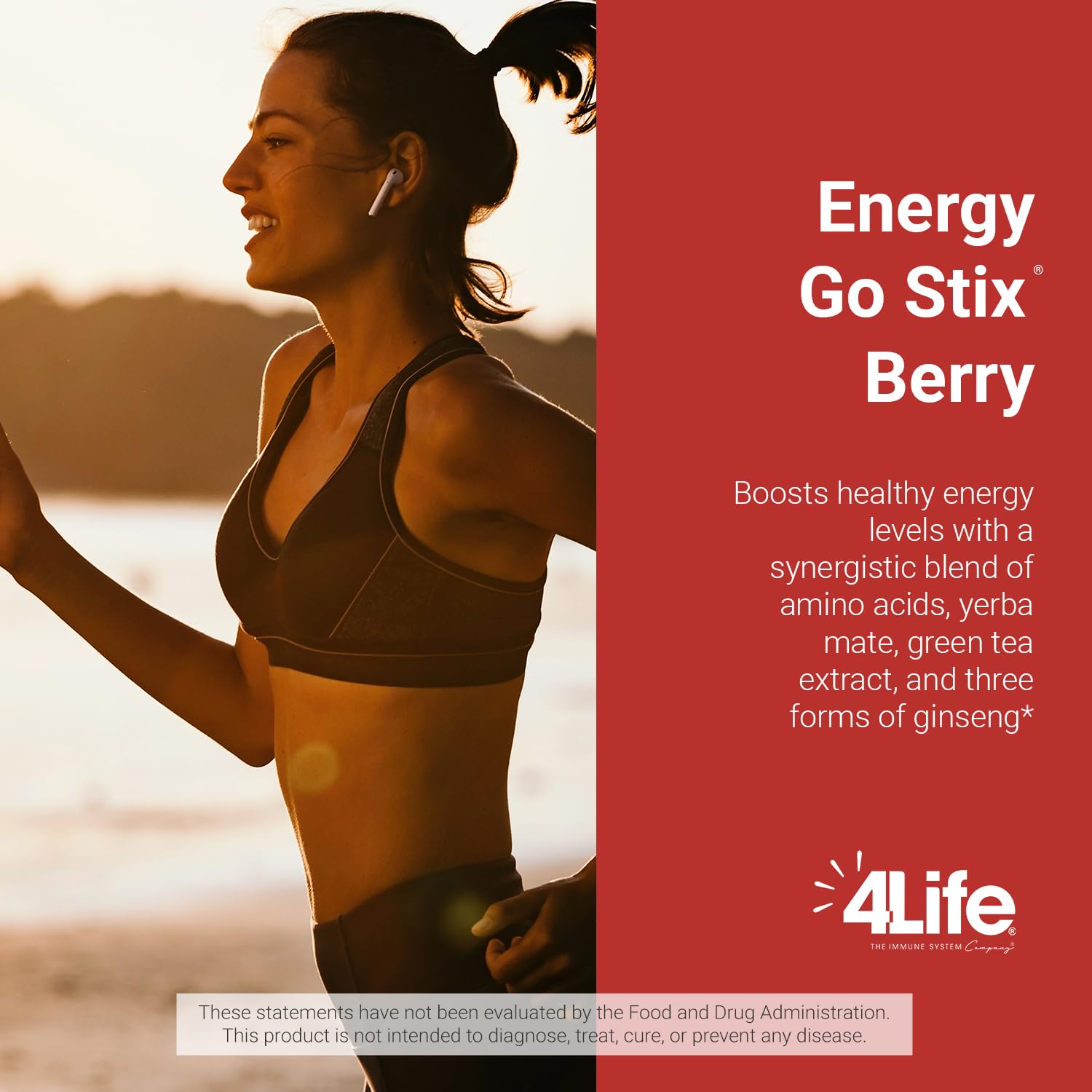 4Life Energy Go Stix nutrition label highlighting caffeine sources