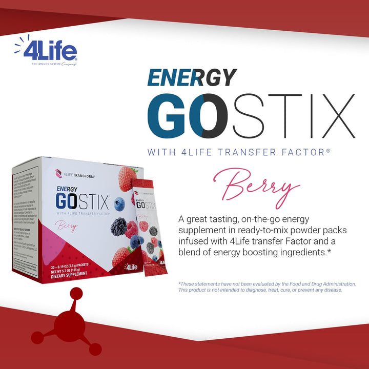 4Life Energy Go Stix packets stack illustrating on-the-go energy options
