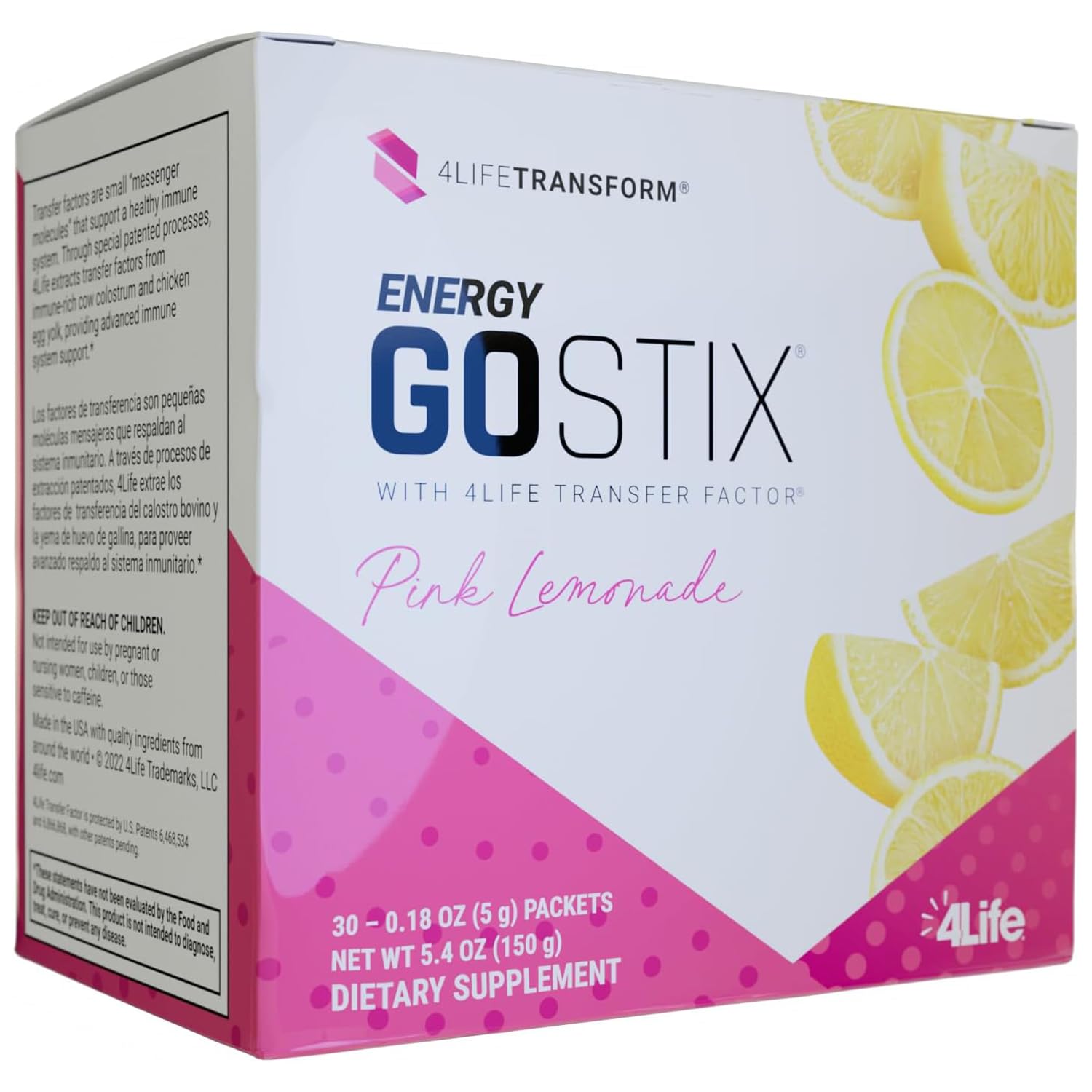 4Life Energy Go Stix pink lemonade packet for on-the-go energy boost