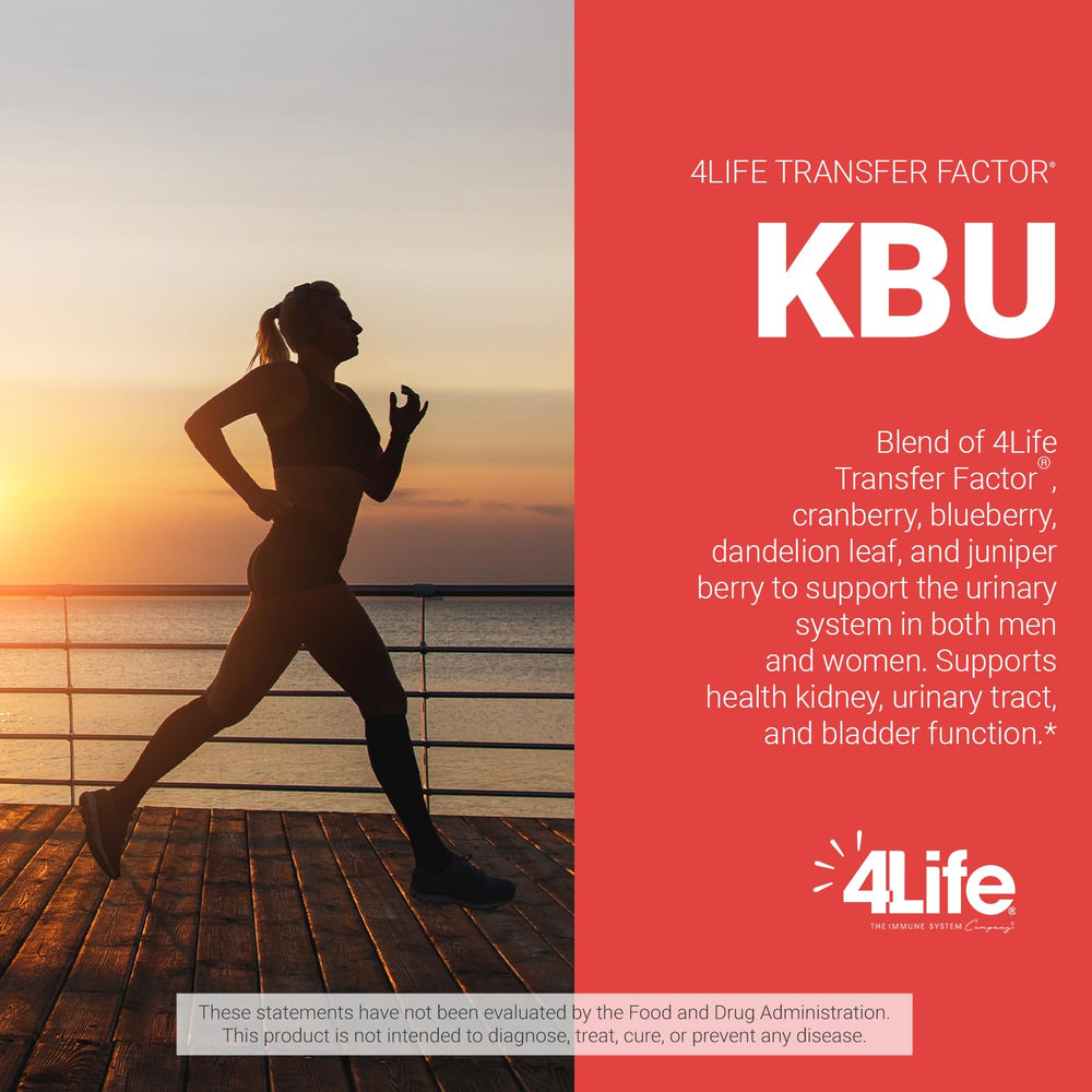 4Life KBU dosage graphic illustrating two capsules morning and two at night