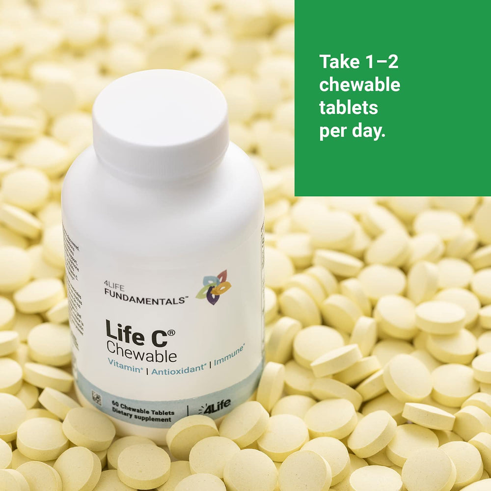 Packaging of Life C 60 chewables for easy daily use
