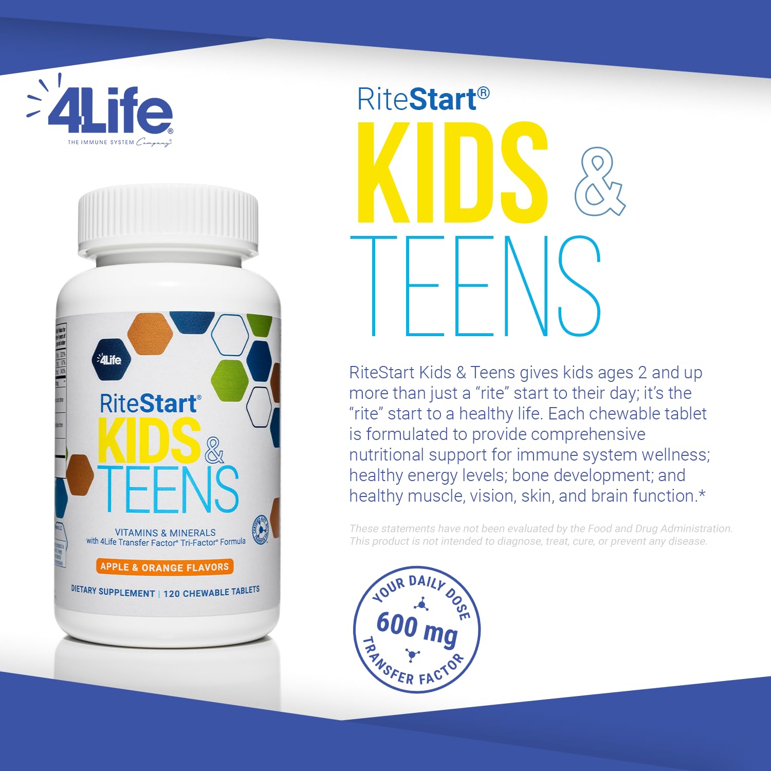 4Life RiteStart chewable Apple close-up shows kid-friendly texture.