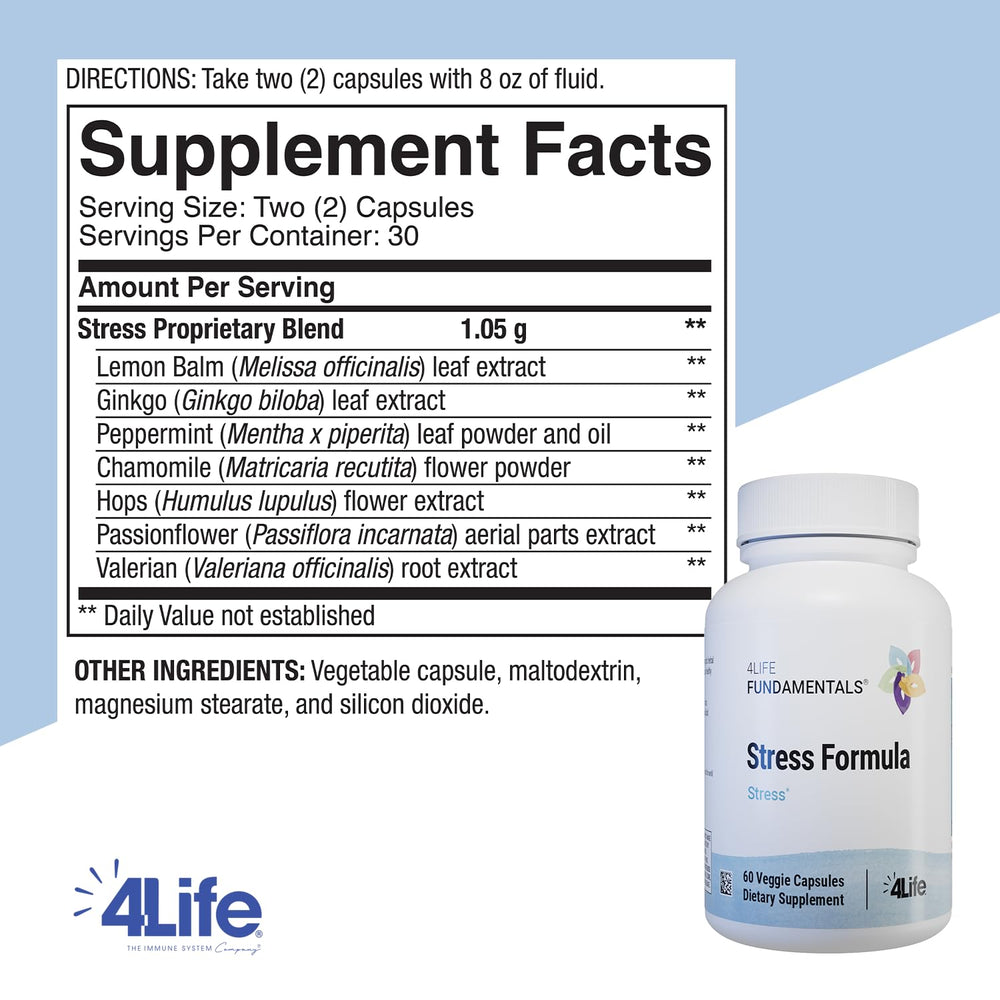4Life Stress Formula capsules suggesting nervous system support and restful nights