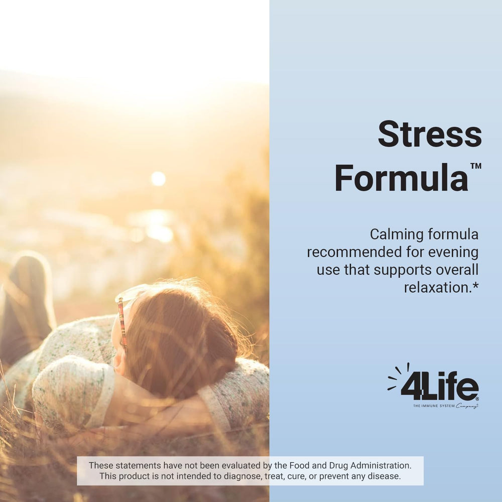 4Life Stress Formula ingredients spread showcasing natural botanicals for soothing effects