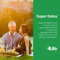 4Life Super Detox ingredients artichoke and red clover visual emphasis for detox support.