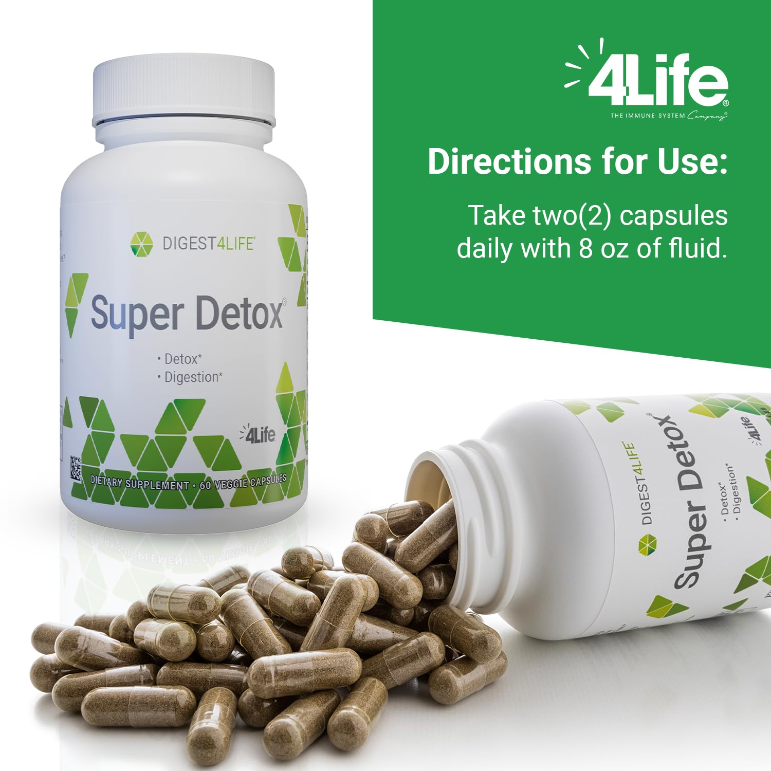 4Life Super Detox with NAC for antioxidant support visual element.