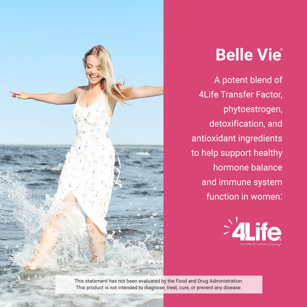 Belle Vie packaging displayed in a clean wellness setup