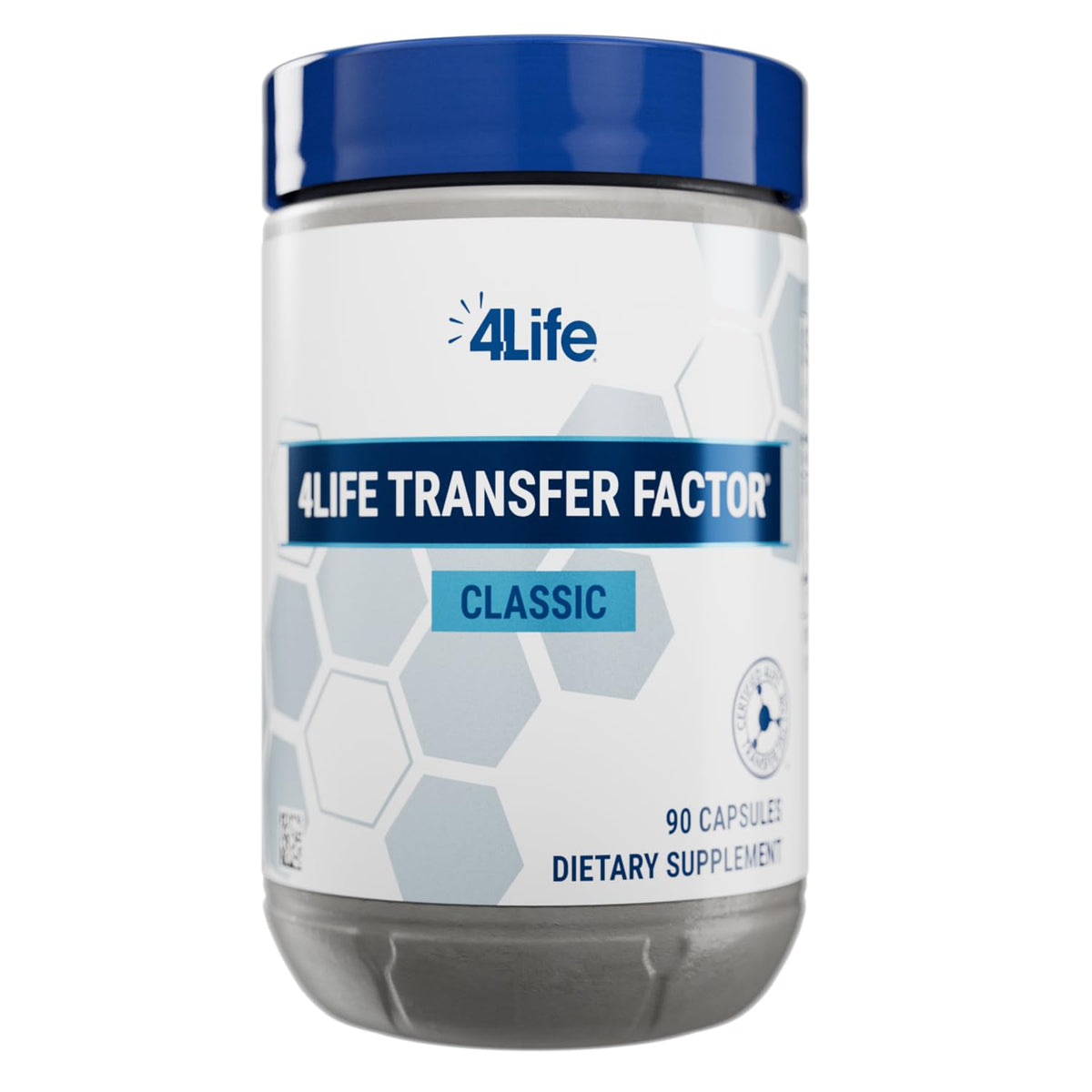 4Life Transfer Factor Classic bottle on table highlights daily immune wellness possibilities.