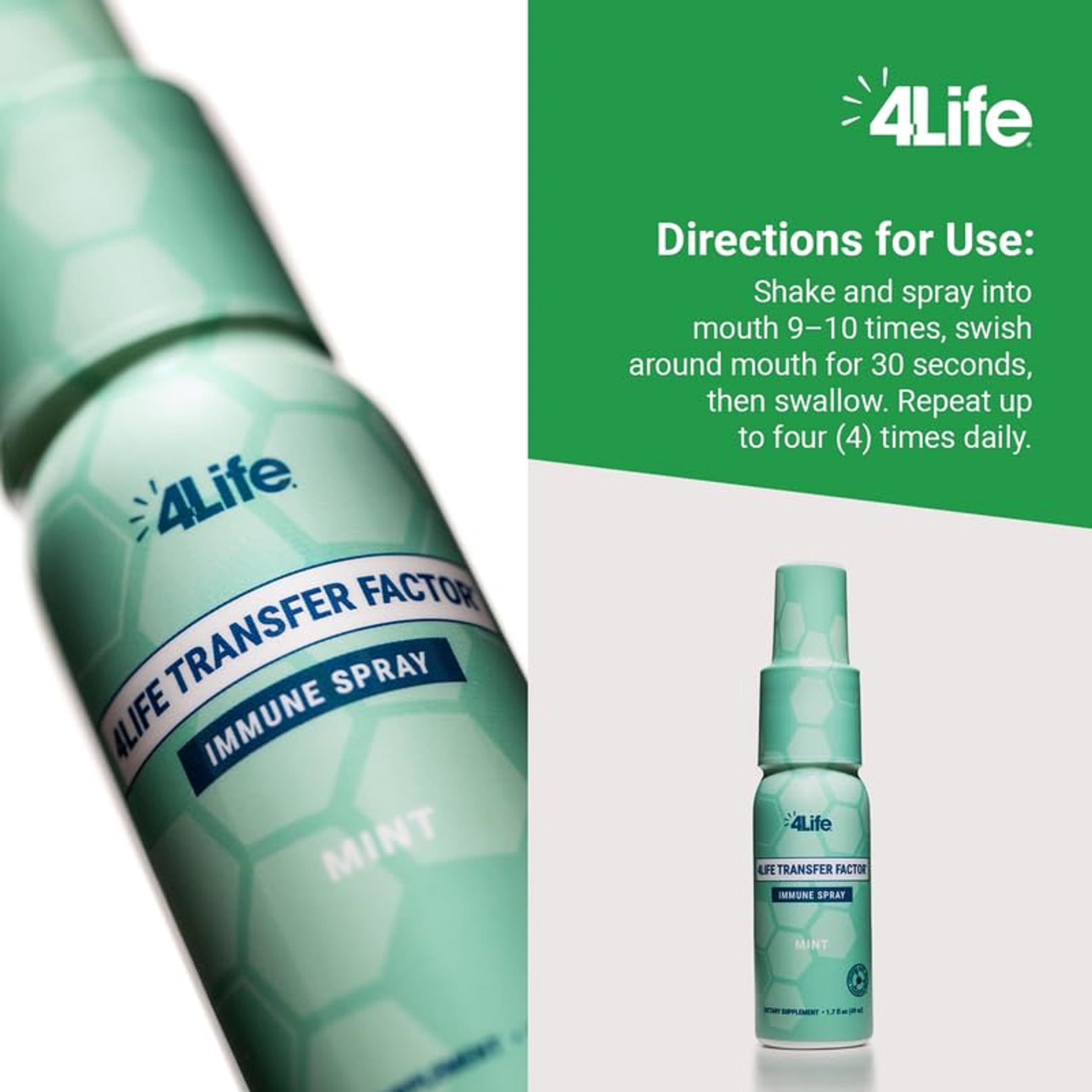 4Life Transfer Factor Immune Spray aloe vera and marshmallow soothing notes.