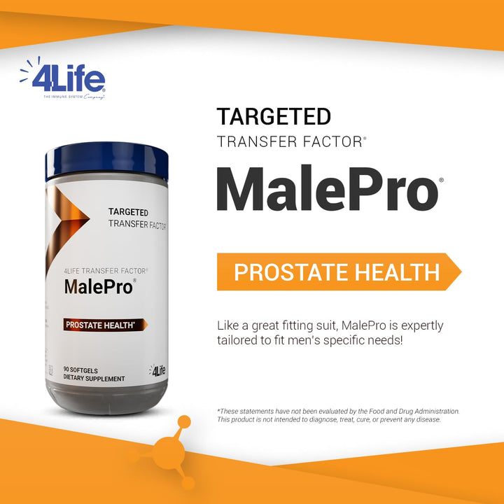 4Life Transfer Factor MalePro bottle 90 softgels ready for daily support.