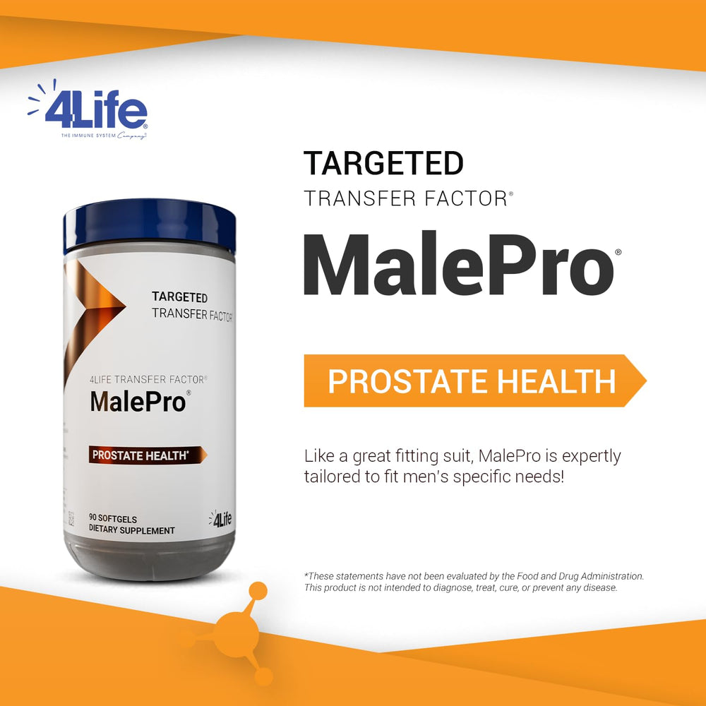 4Life Transfer Factor MalePro bottle 90 softgels ready for daily support.