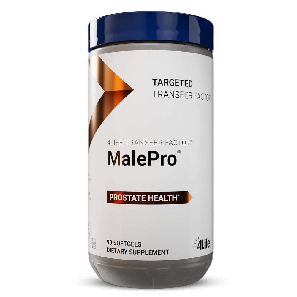 4Life Transfer Factor MalePro bottle front view for daily prostate wellness.