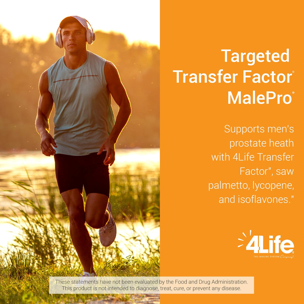 4Life Transfer Factor MalePro saw palmetto lycopene visual for prostate support.