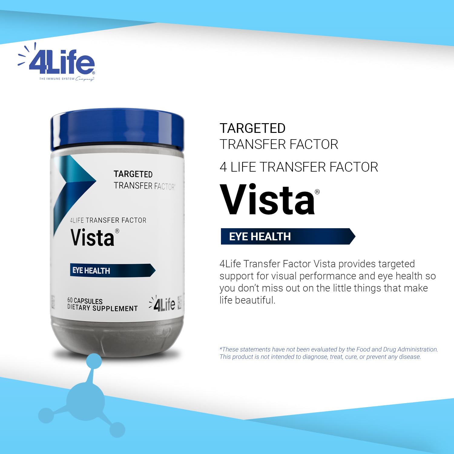 4Life Transfer Factor Vista lutein-zeaxanthin capsule close-up highlighting antioxidant nutrients.