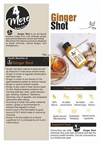 4more Ginger Lemon Honey Shot ingredients panel reveals real flavors