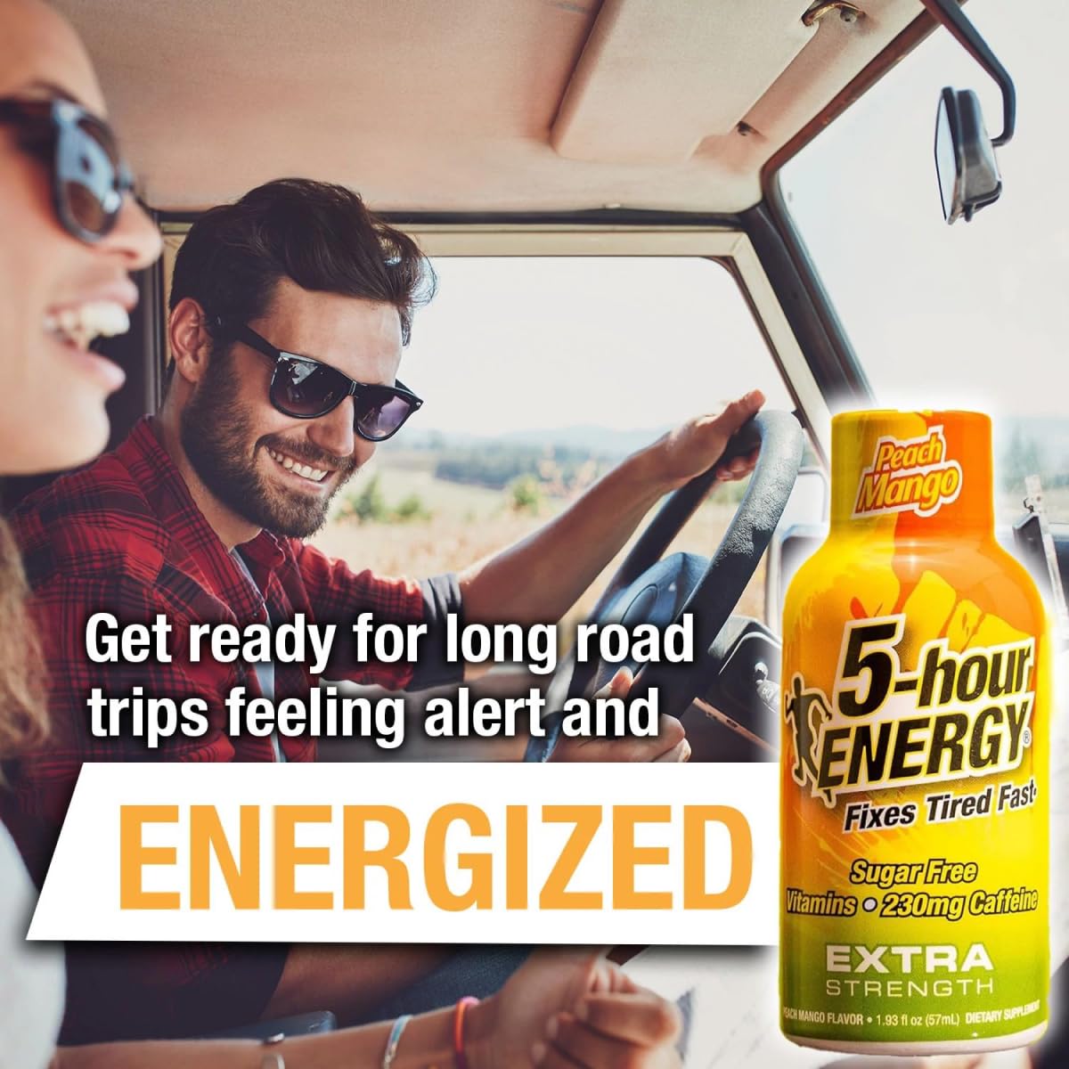 5-hour ENERGY ingredients close-up featuring amino acids and B vitamins for daily energy
