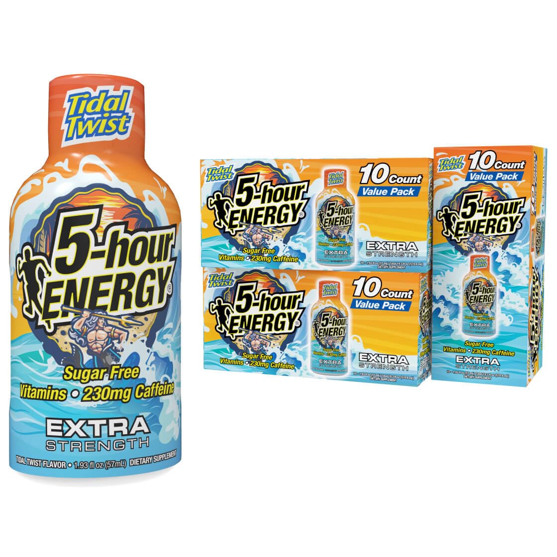 5-hour ENERGY Extra Strength Tidal Twist bottle front for a tropical energy boost