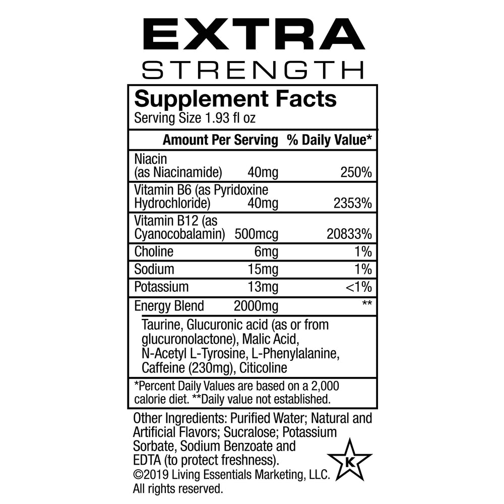 5-hour ENERGY Orange shot label closeup, highlighting zero sugar.