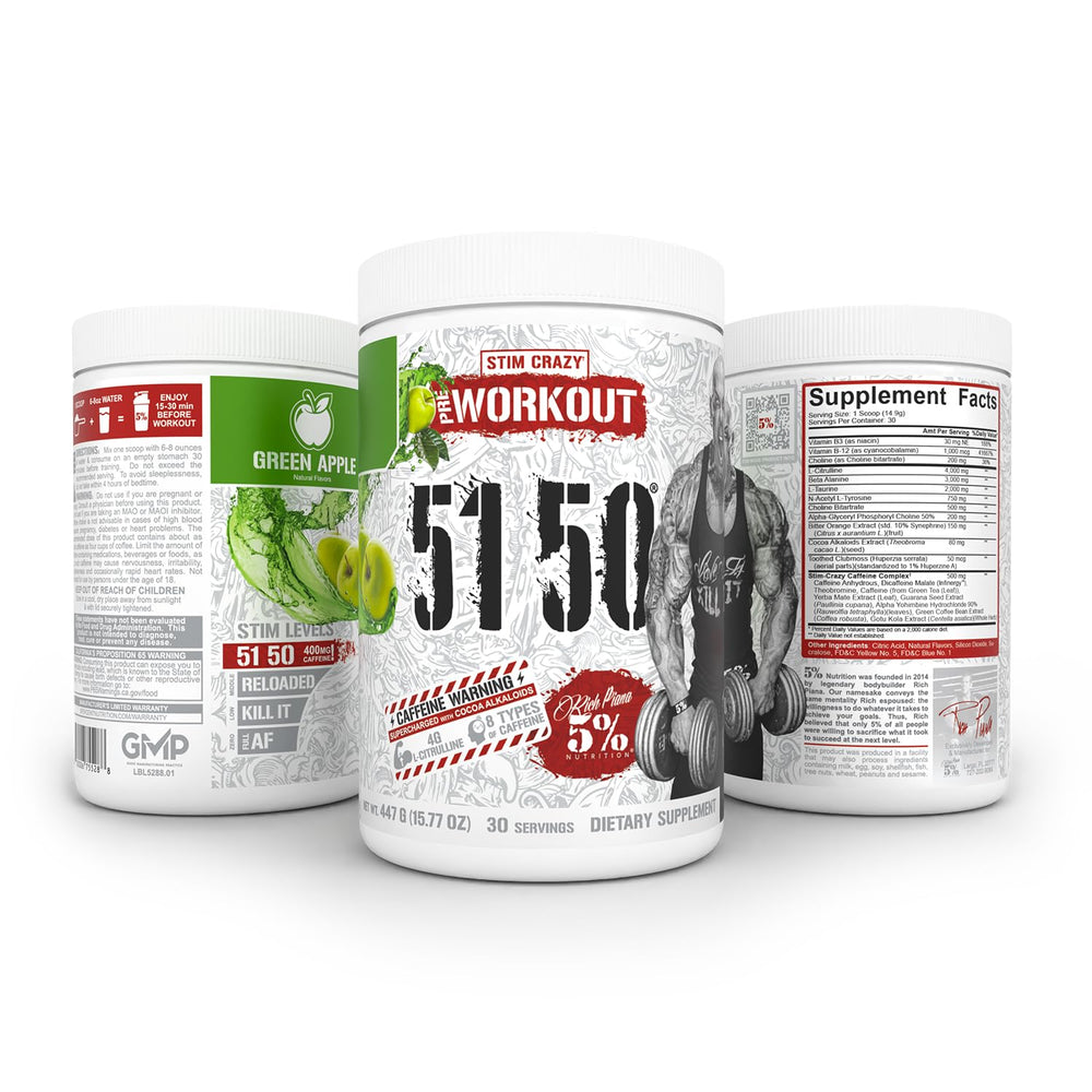 Close-up of caffeine sources in Rich Piana 5150's blend.