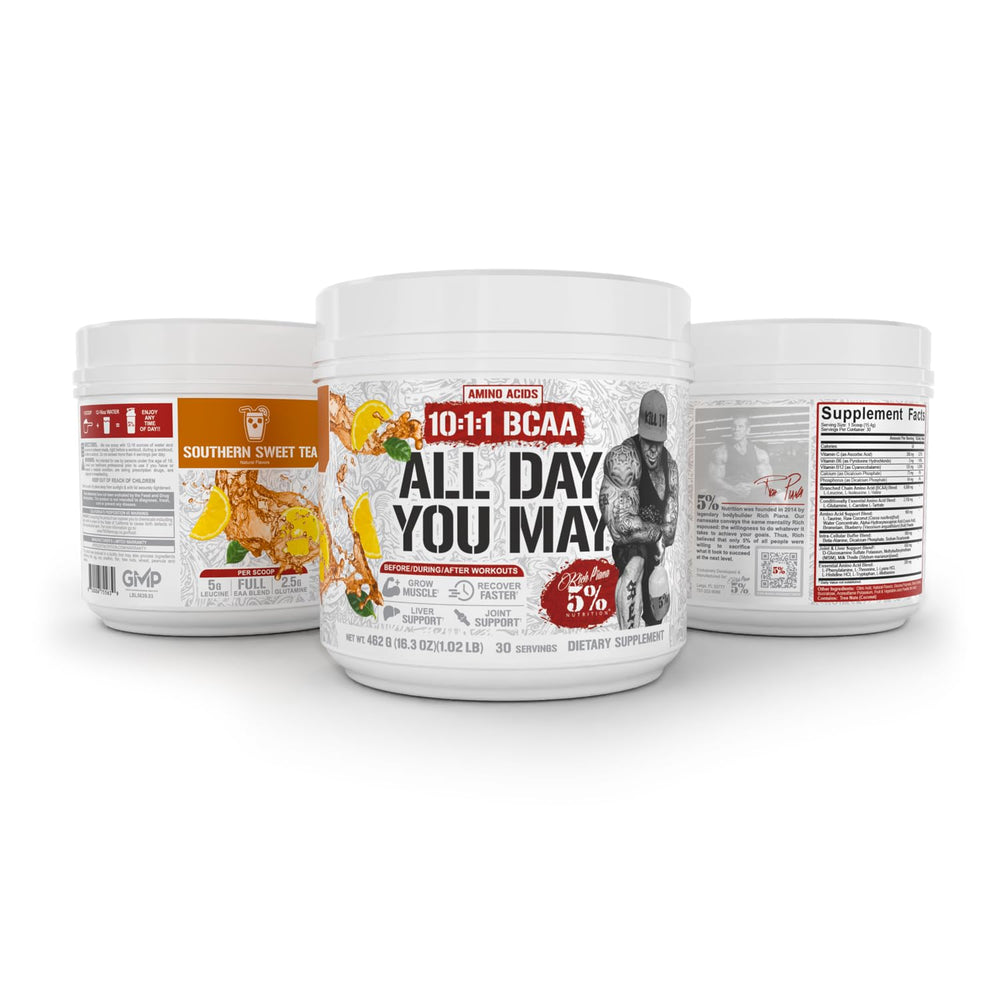 Serving scoop for AllDayYouMay BCAA powder showing easy portion control