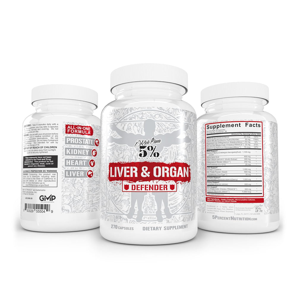 5% Nutrition Rich Piana daily-use routine image for cycle or post-cycle support.