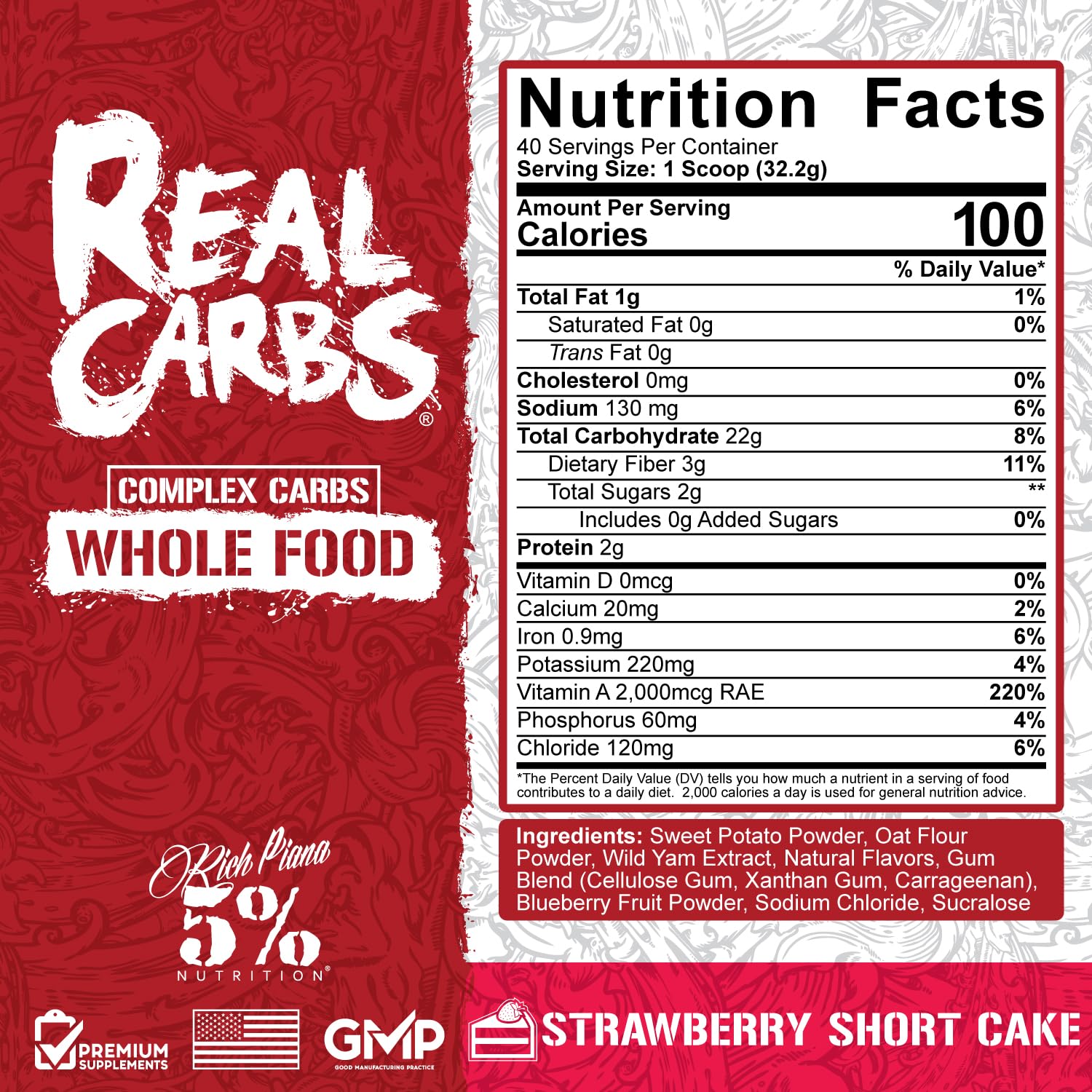 5% Nutrition Real Carbs preworkout mix shows long-lasting, low-glycemic energy