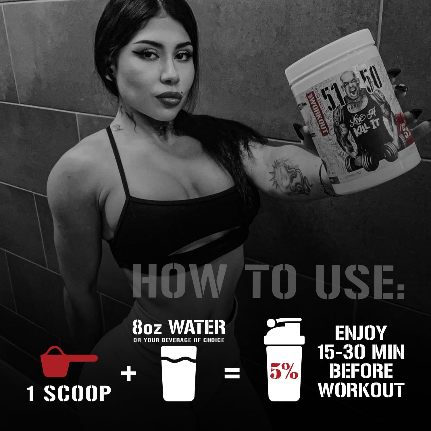 5% Rich Piana 5150 Green Apple flavor bottle for longer-lasting pumps