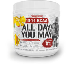 5% Nutrition Rich Piana AllDayYouMay BCAA Powder tub front view supporting daily hydration