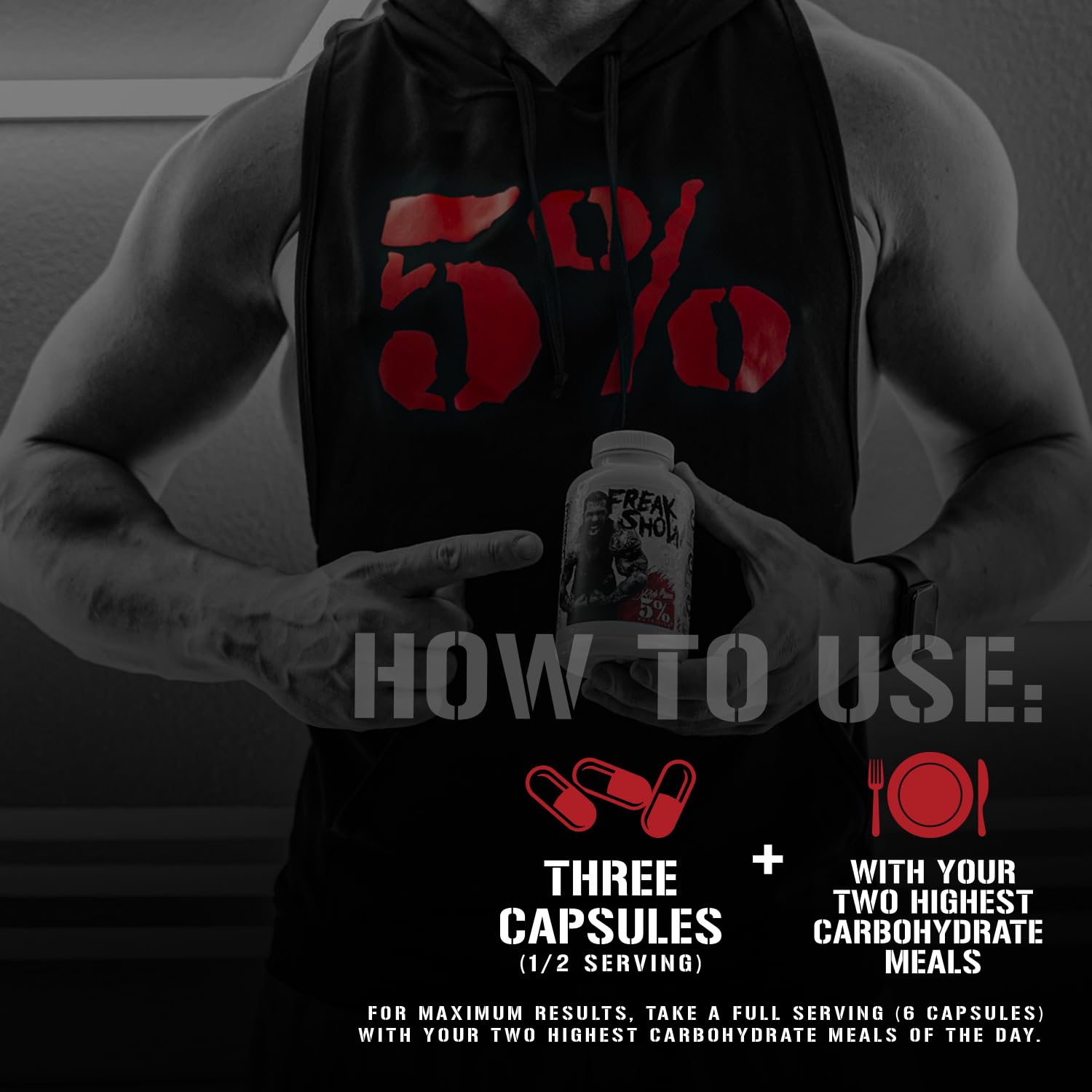 Banaba powder tub from Rich Piana Freak Show supports recovery on carb days.