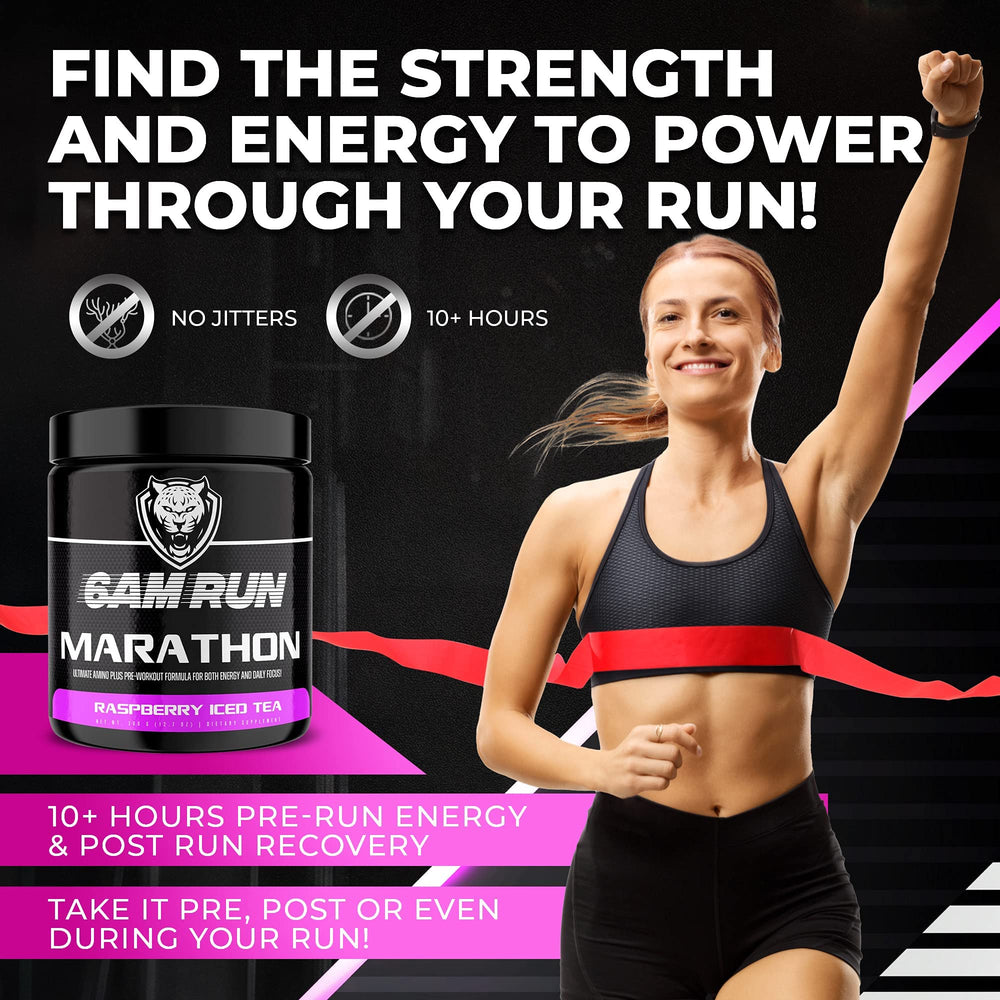 6AM Run Marathon endurance training glass showing prepared drink